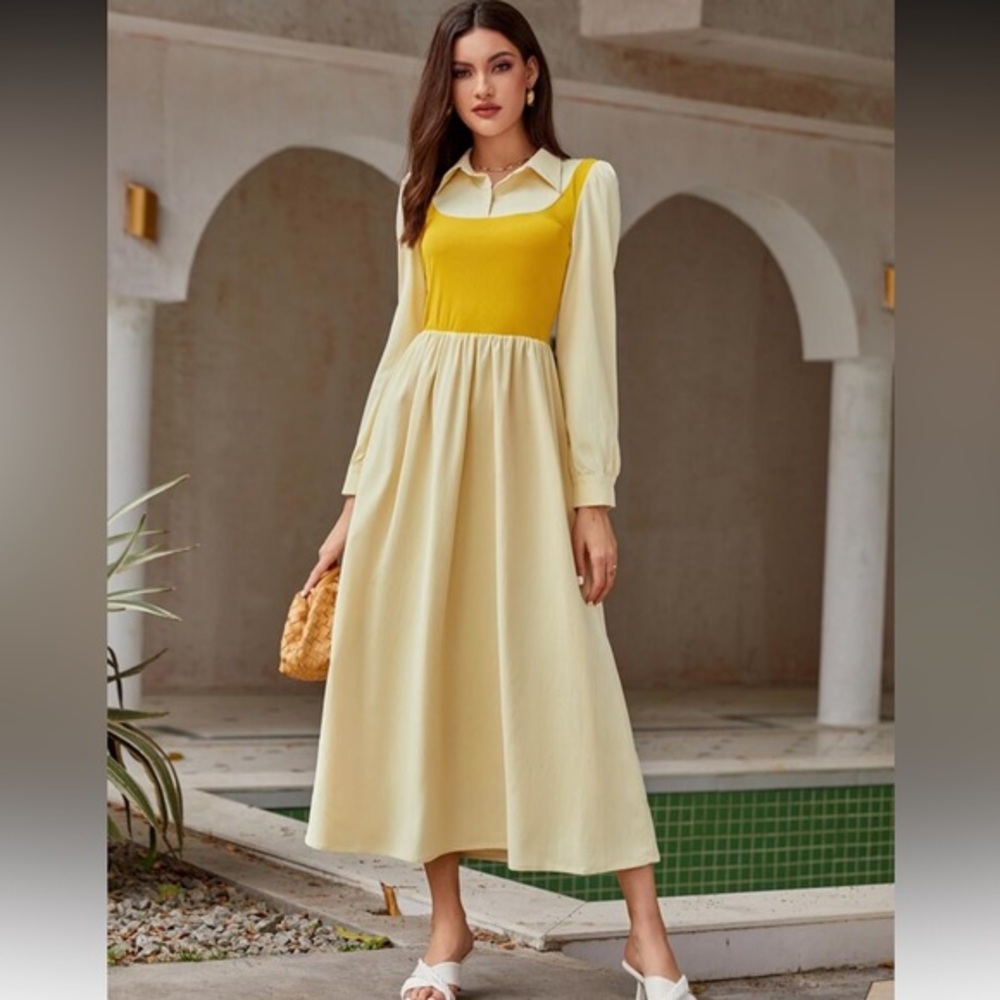 Shein 2 in 1 Blouson Dress Size Large - NWT